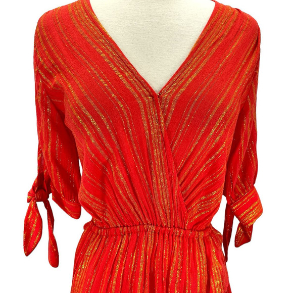 Michael Kors NWT Metallic Crepe Wrap-Effect Dress XS - Picture 6 of 16